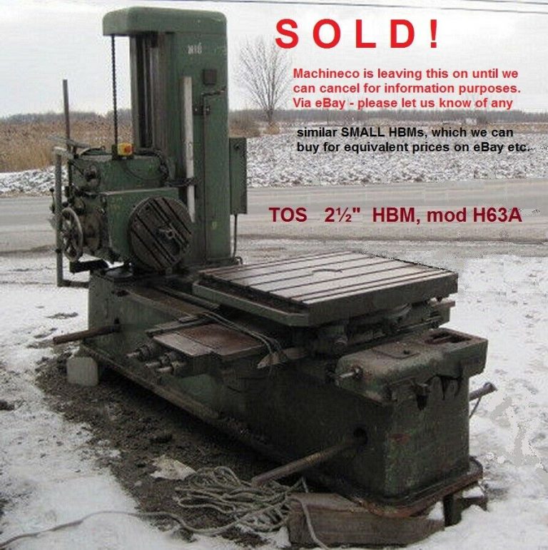 TOS 21/2 inch Horizontal Table Boring Mill, facing head, tailstock